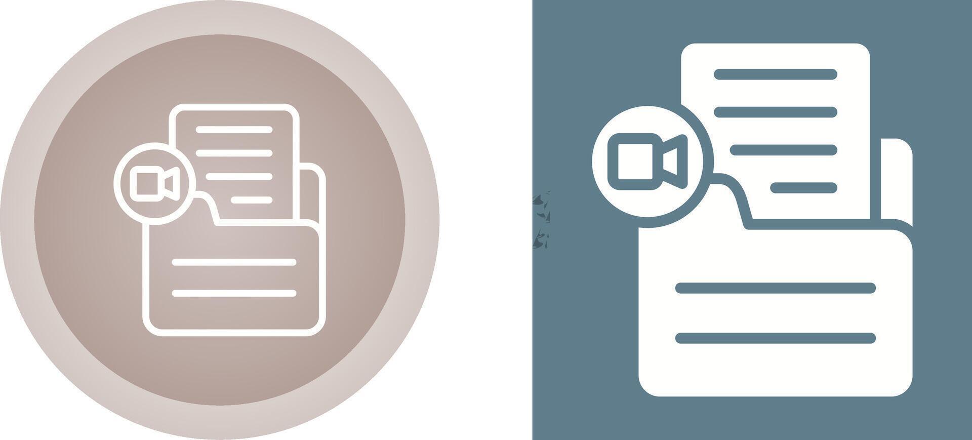Document Insert Video Vector Icon