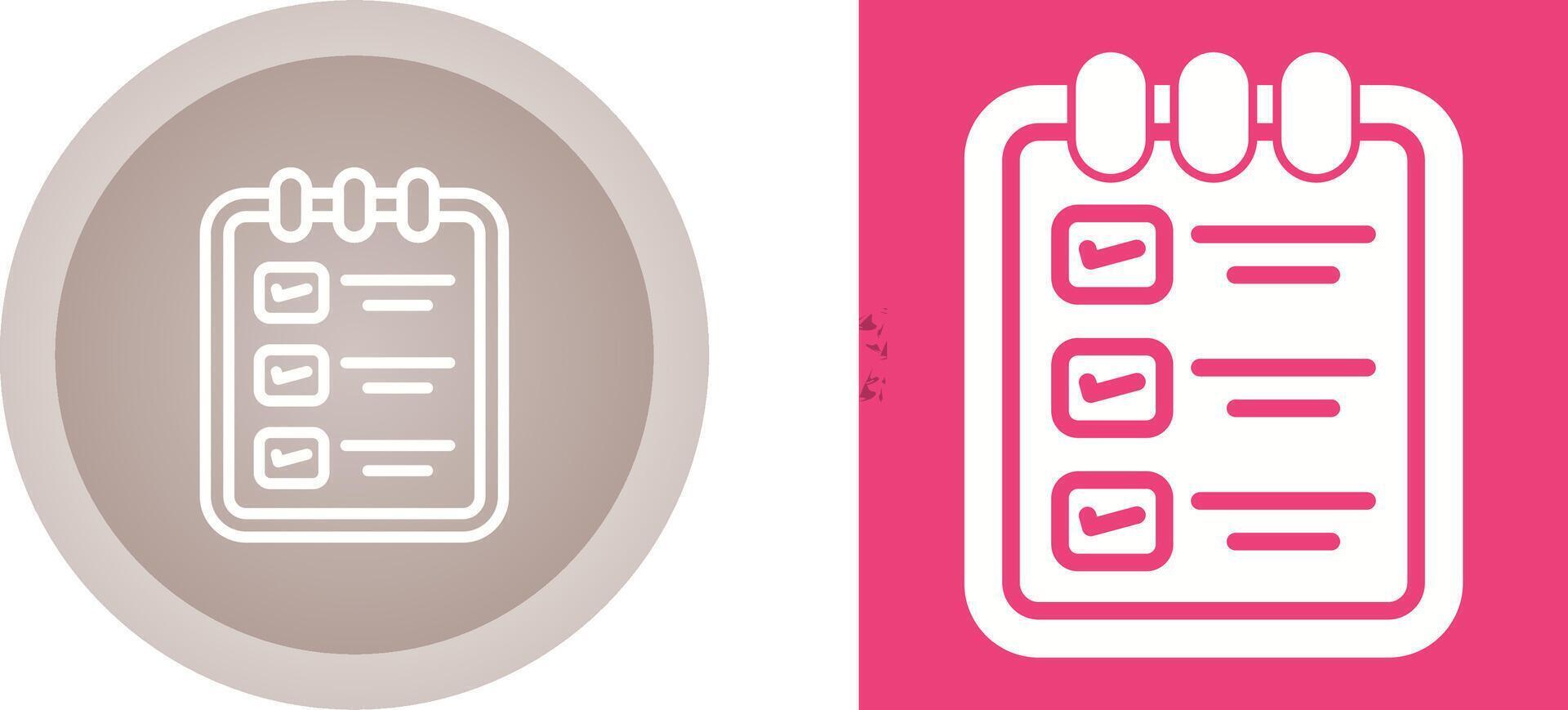 Memo pad with checklist Vector Icon