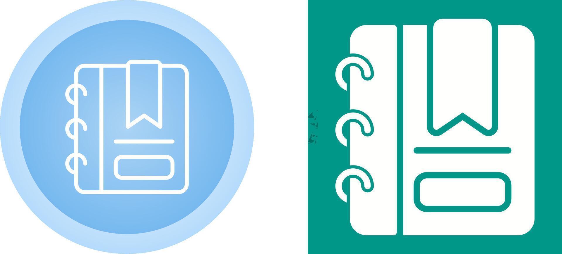 Writing pad with bookmark Vector Icon