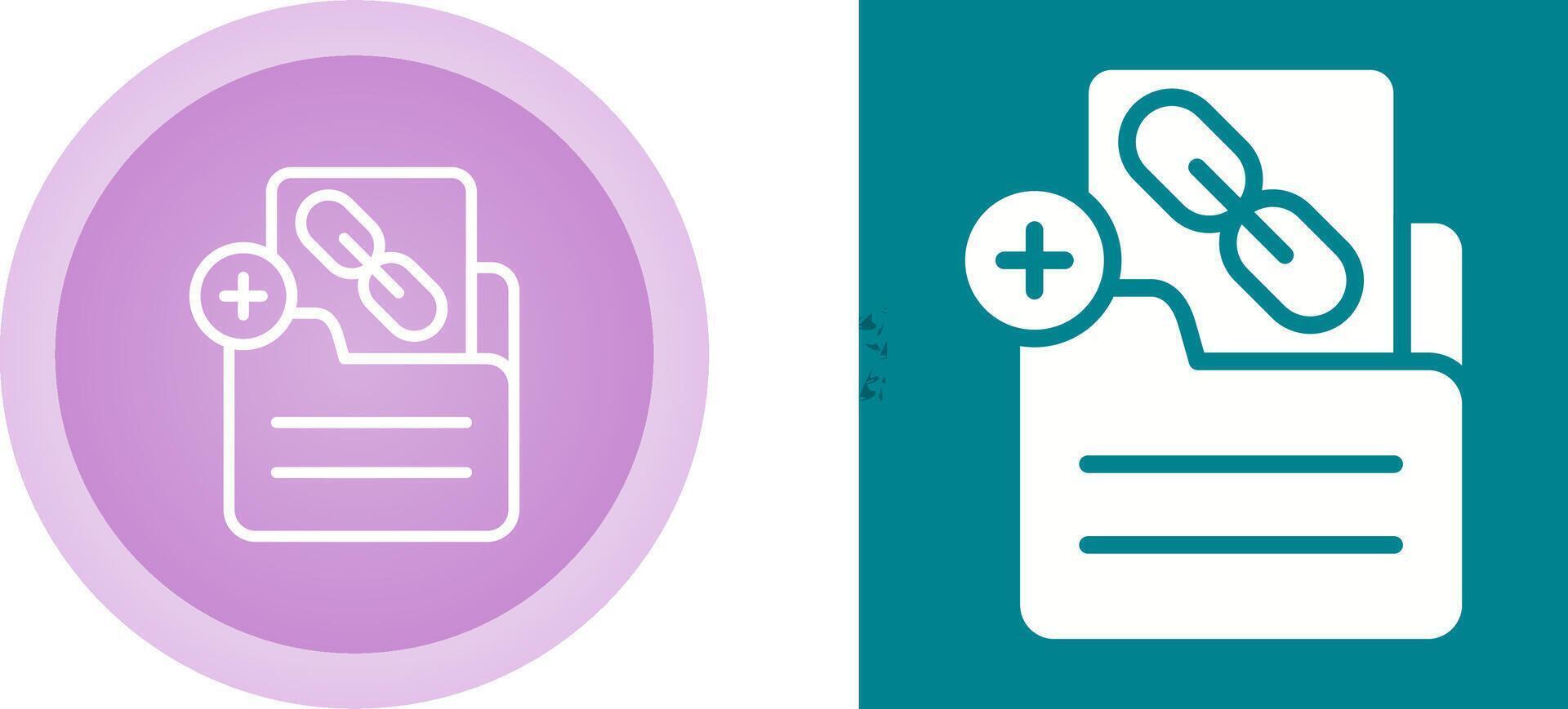 Document Insert Link Vector Icon
