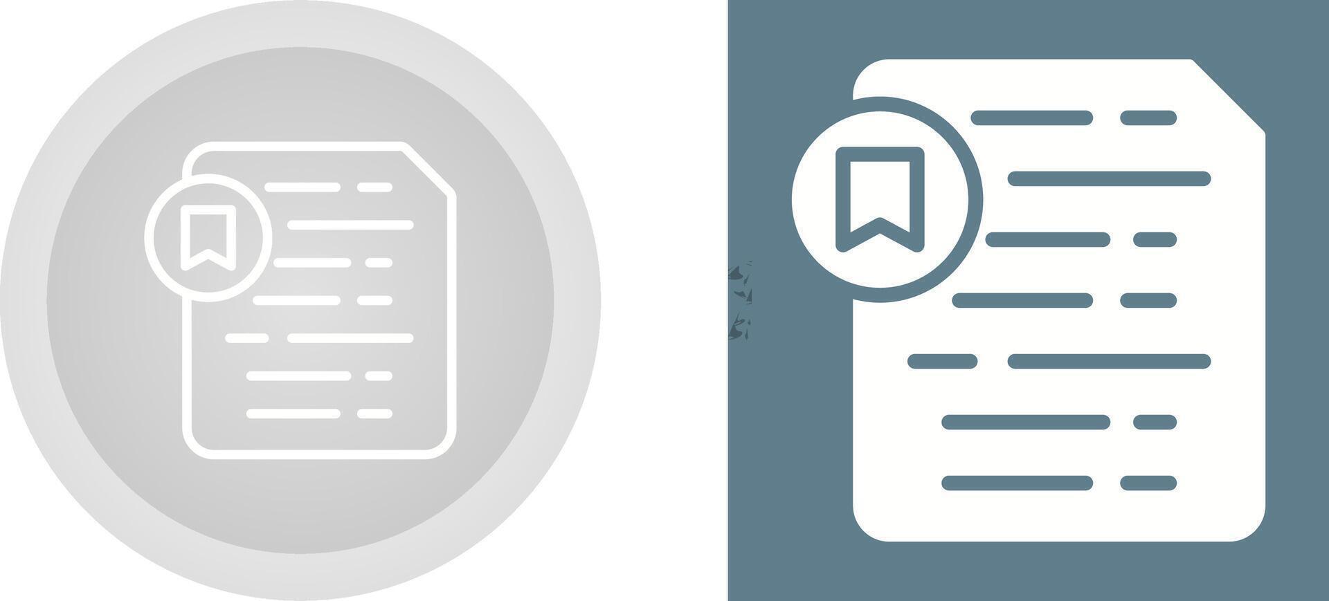 Document Insert Bookmark Vector Icon