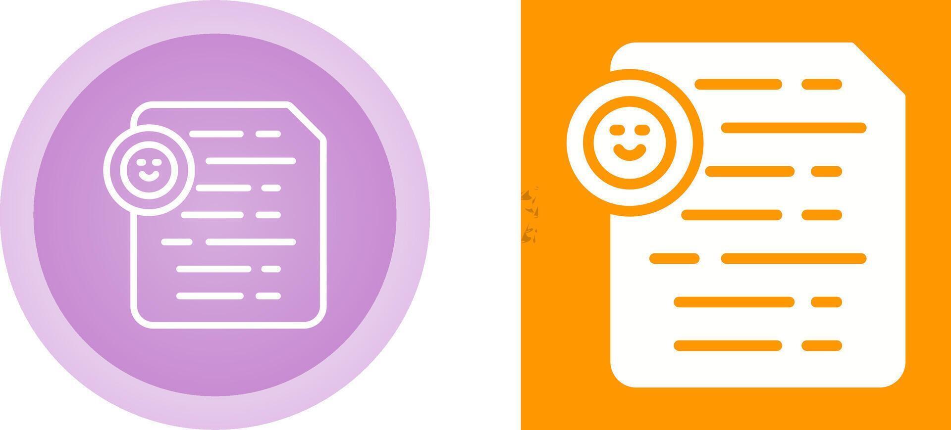 Document Insert Emoji Vector Icon