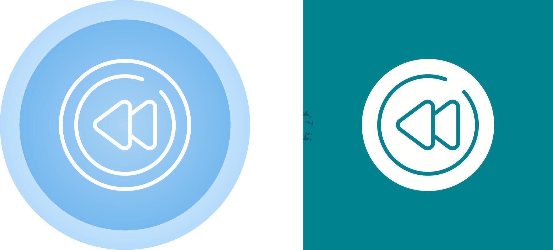 Video Rewind Circle Vector Icon