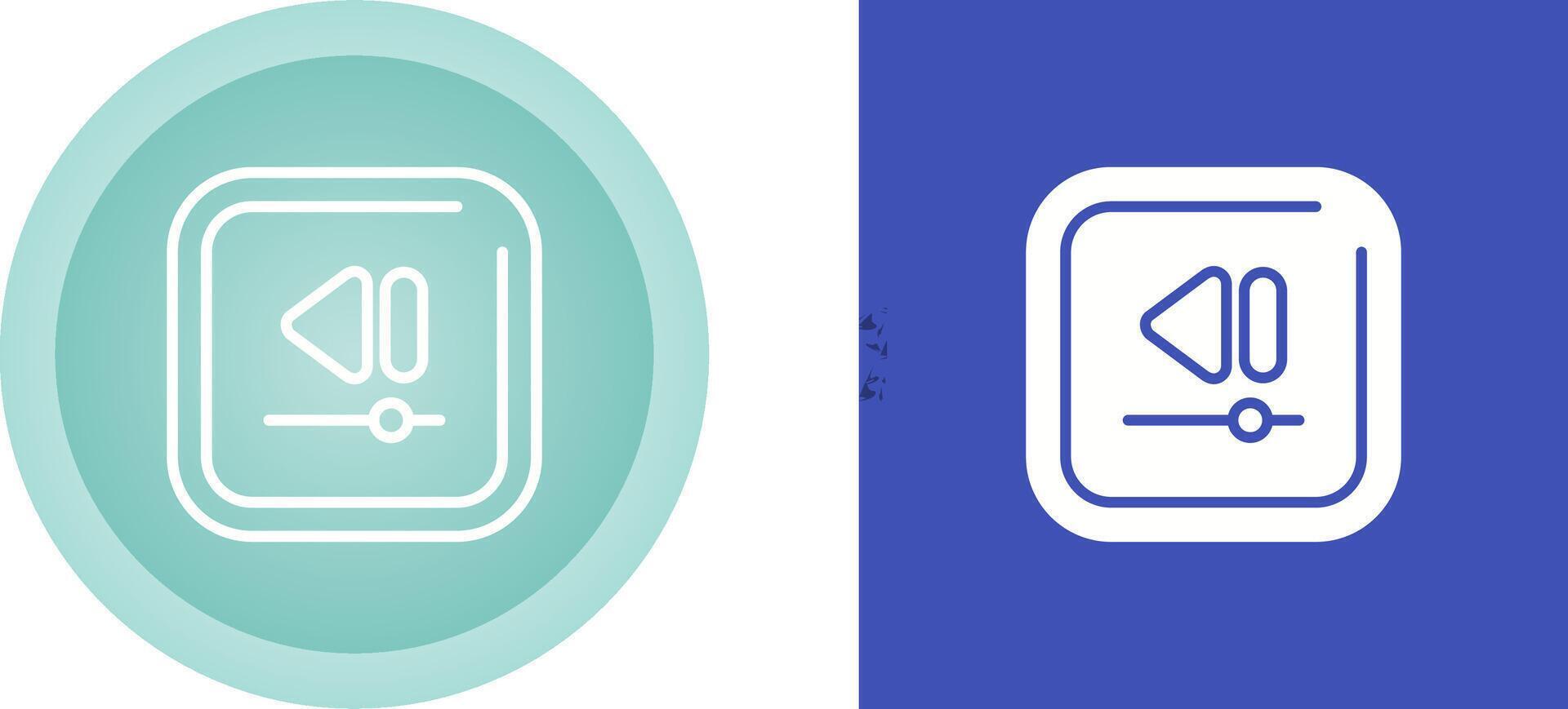 Video Rewind Square Vector Icon