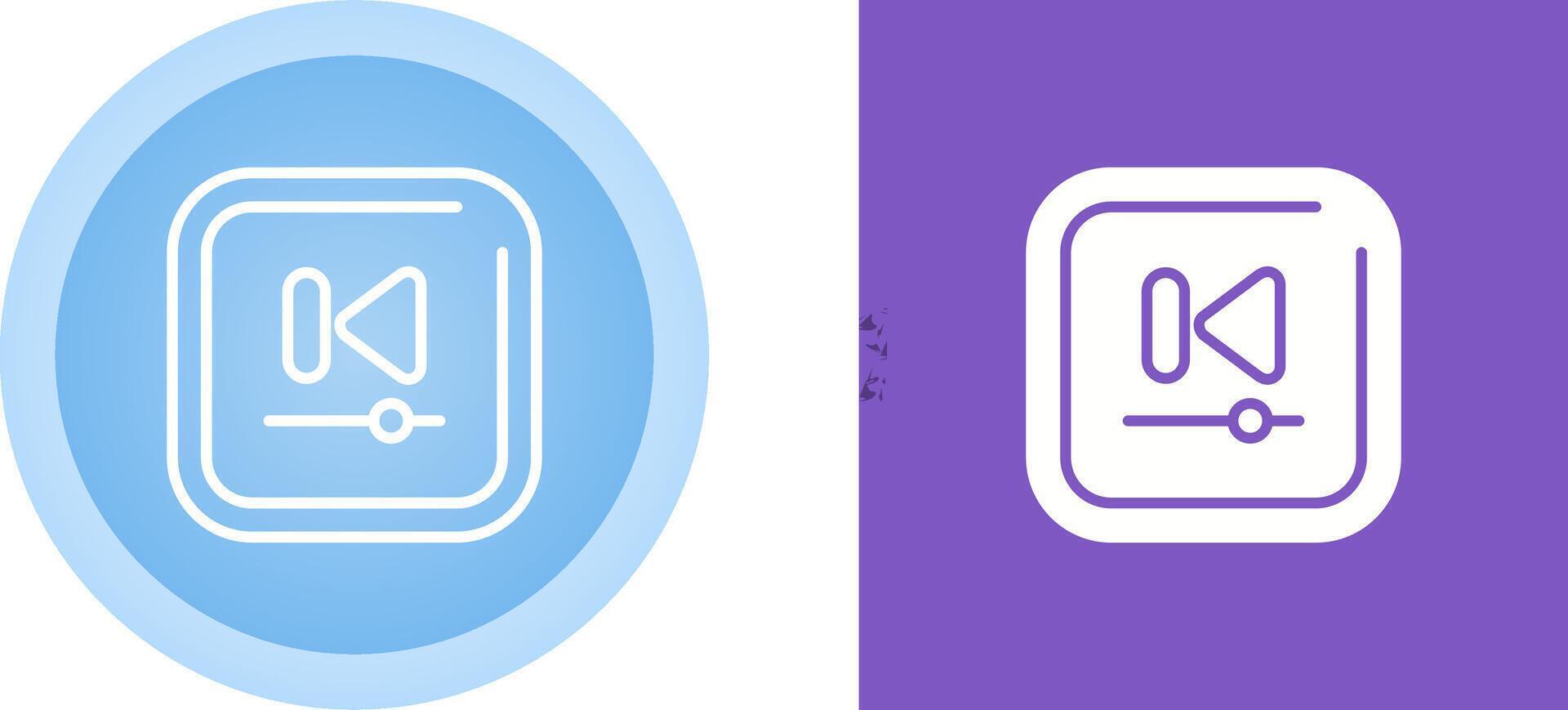 Video Previous Track Square Vector Icon