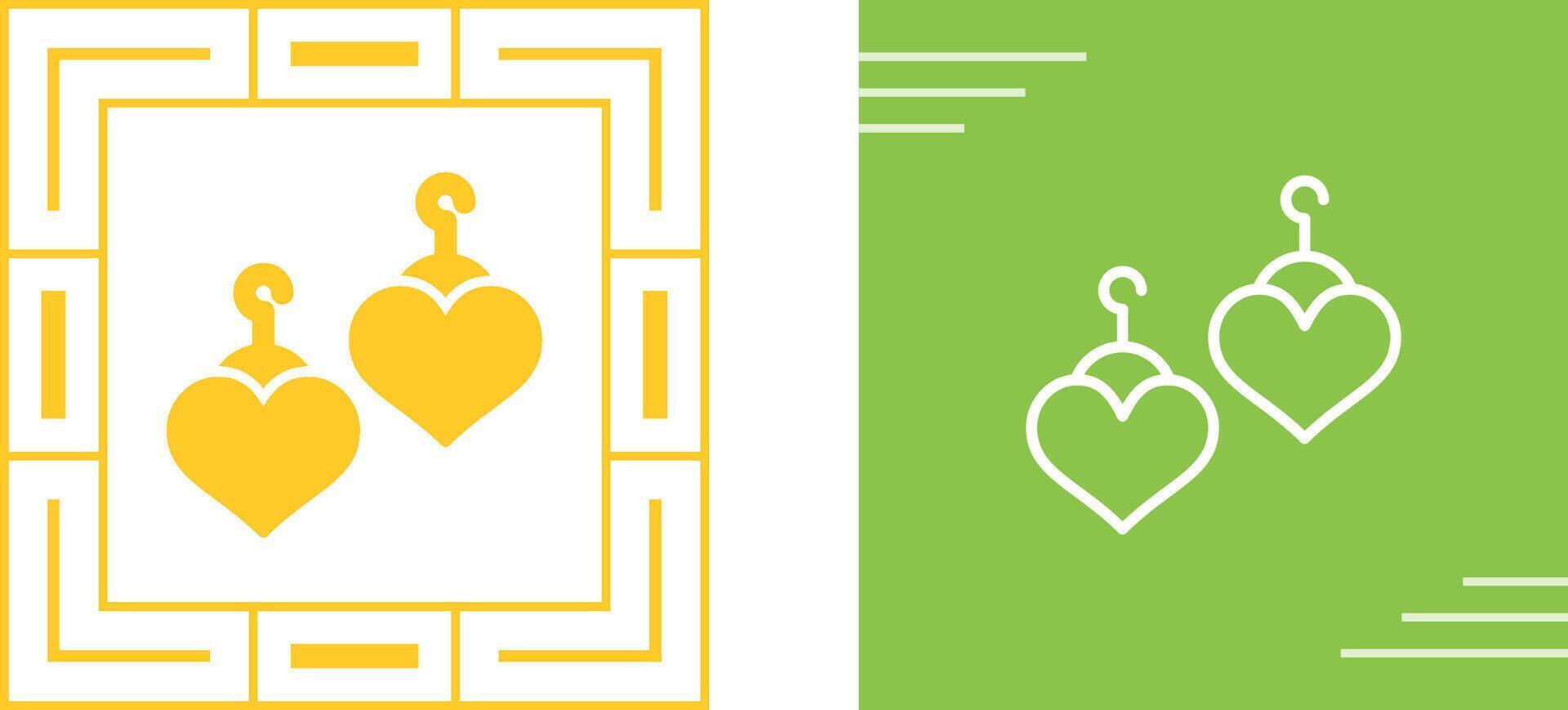 Heart Shaped Earrings Vector Icon