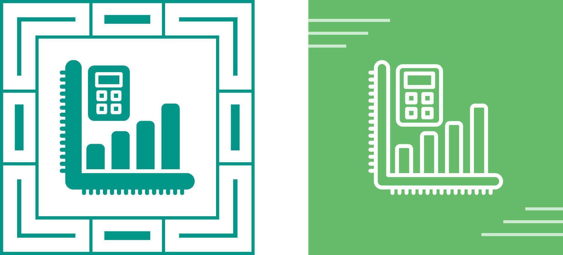 Calculator with Graph Vector Icon