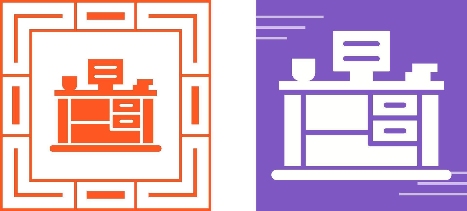 Office Desk Vector Icon