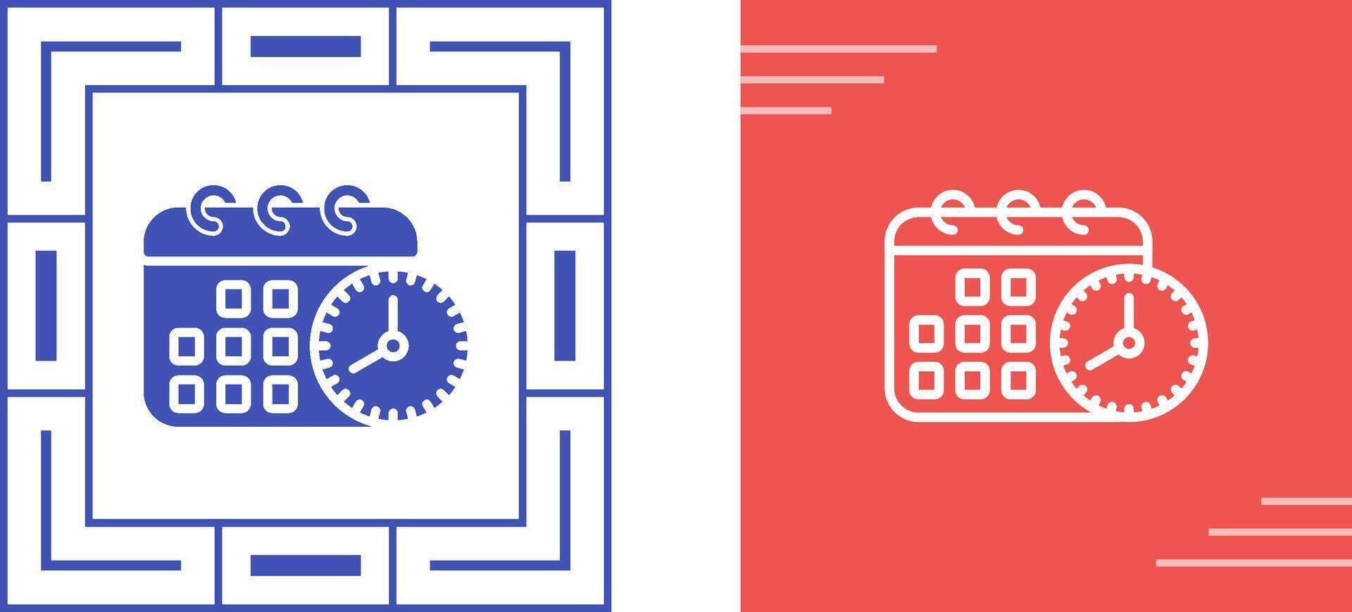 Calendar with clock Vector Icon
