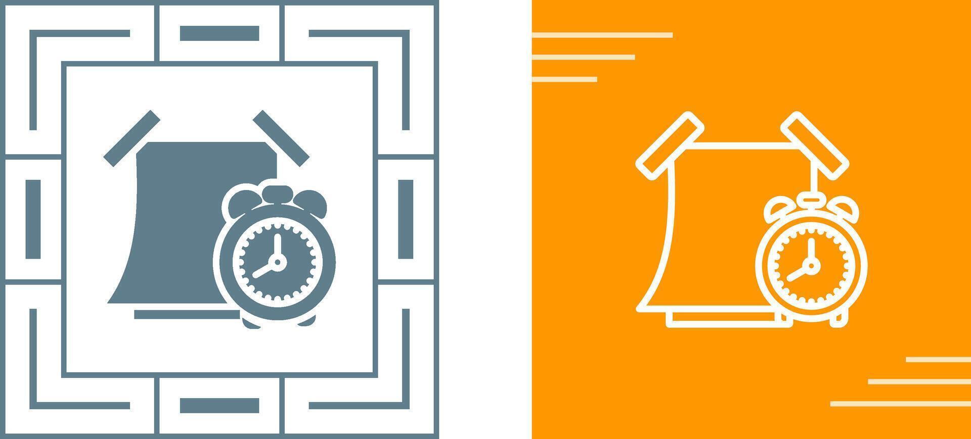 Sticky note with alarm clock Vector Icon