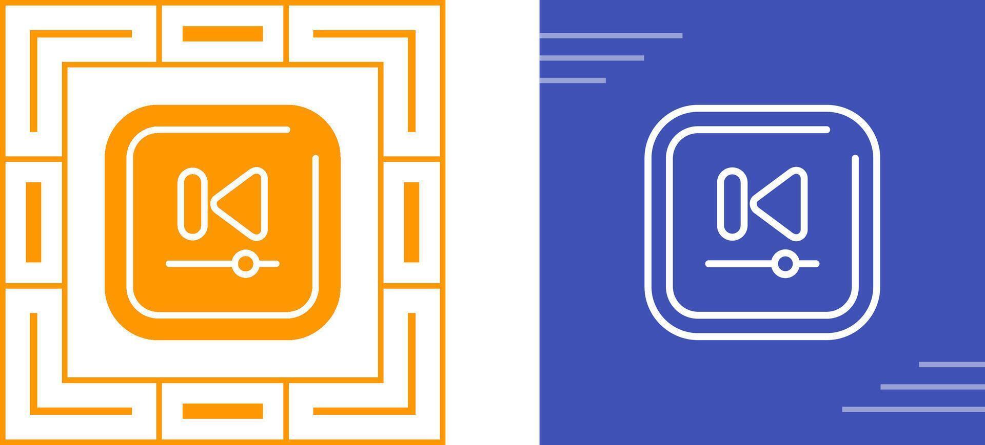 Video Previous Track Square Vector Icon