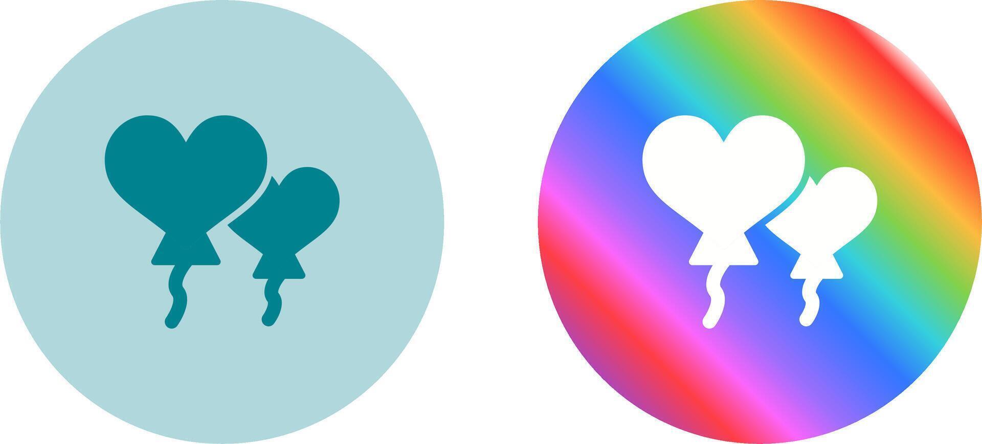 Heart shaped balloons Vector Icon