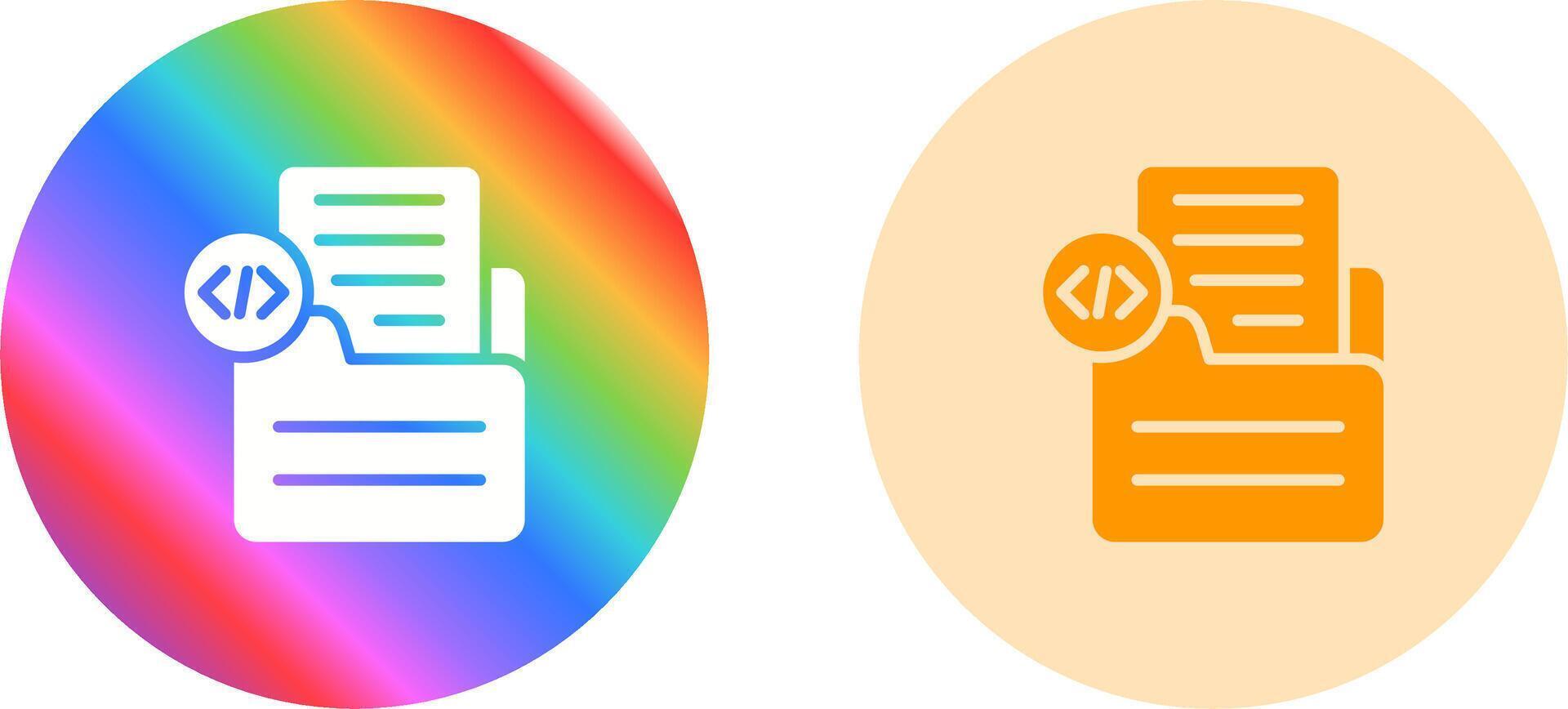Document Insert Code Vector Icon