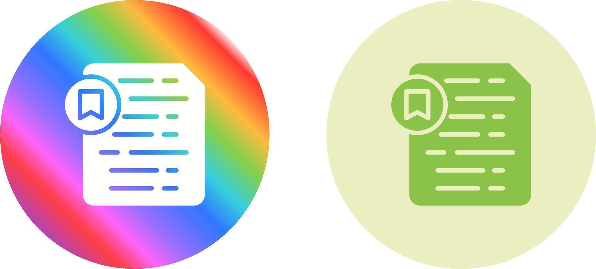 Document Insert Bookmark Vector Icon