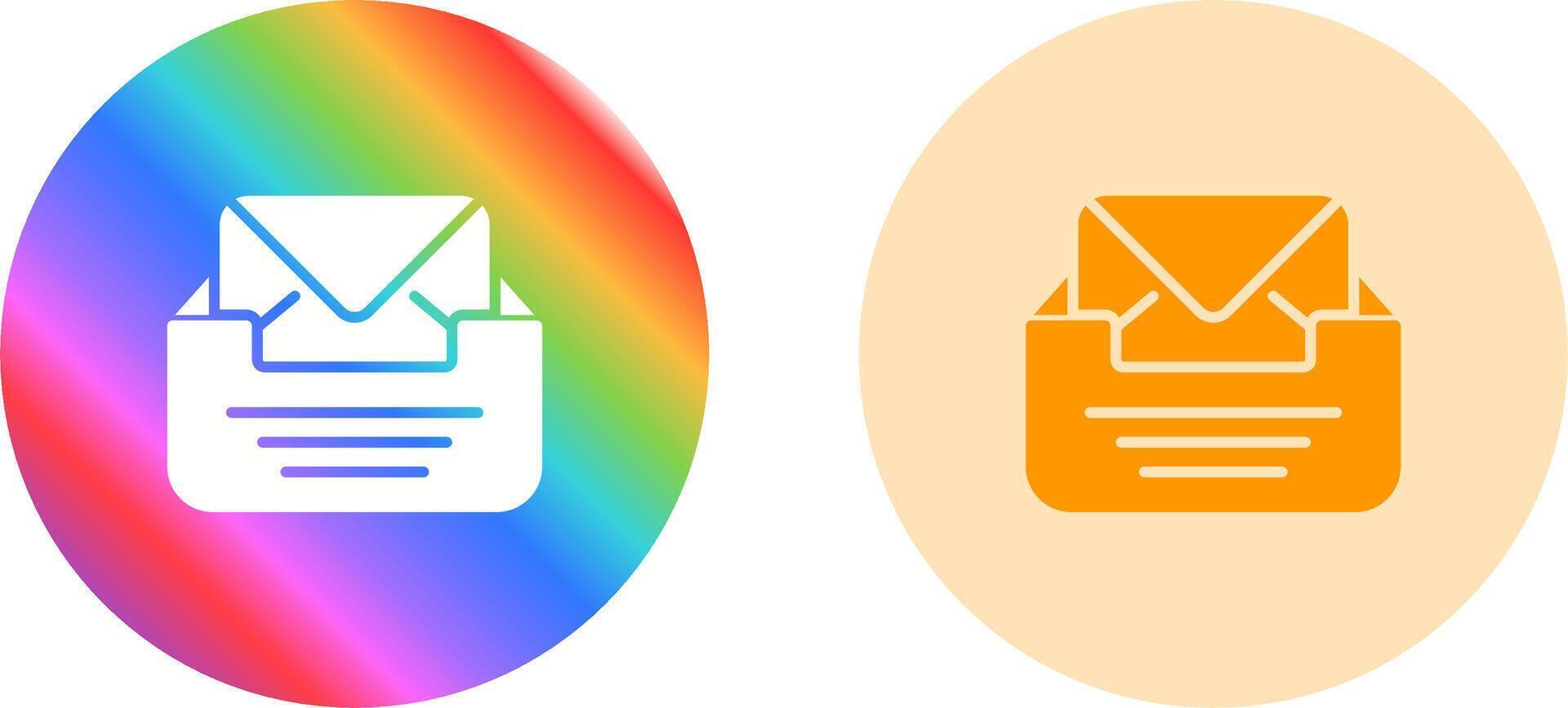 Inbox with envelope Vector Icon