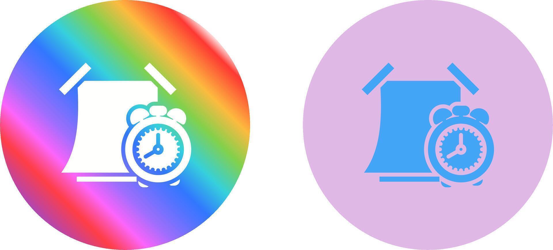 Sticky note with alarm clock Vector Icon