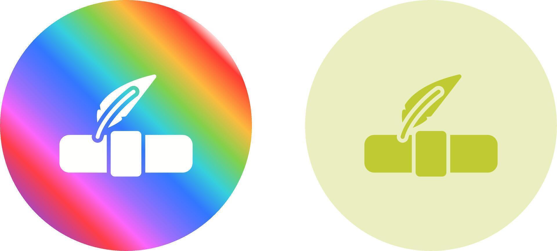Quill pen with scroll Vector Icon