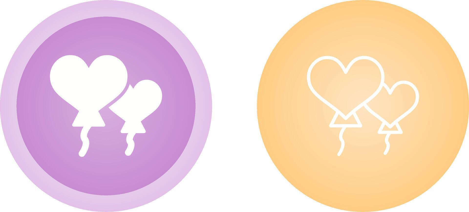 Heart shaped balloons Vector Icon