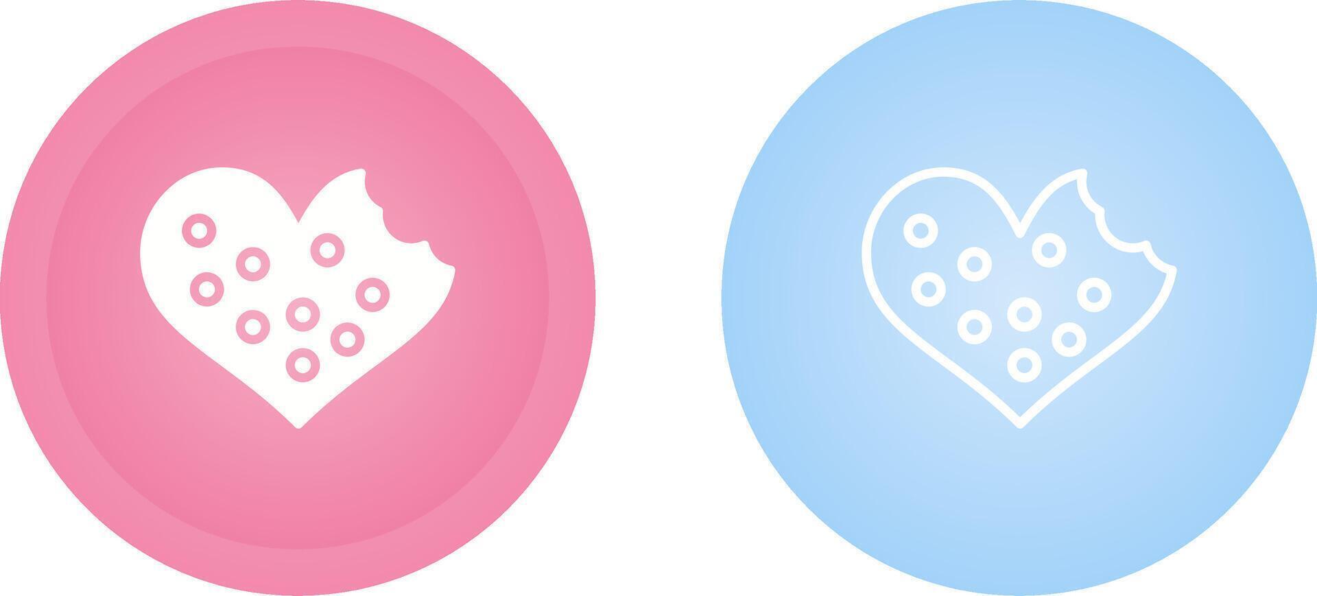 Heart shaped cookies Vector Icon