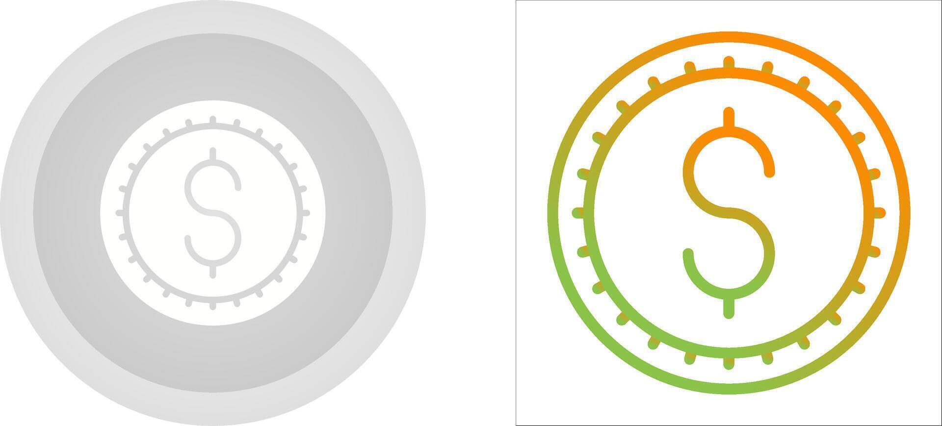 icono de vector de signo de dólar