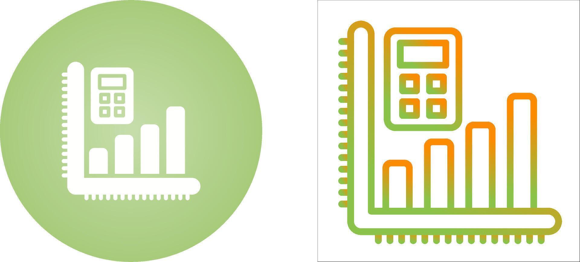 calculadora con grafico vector icono