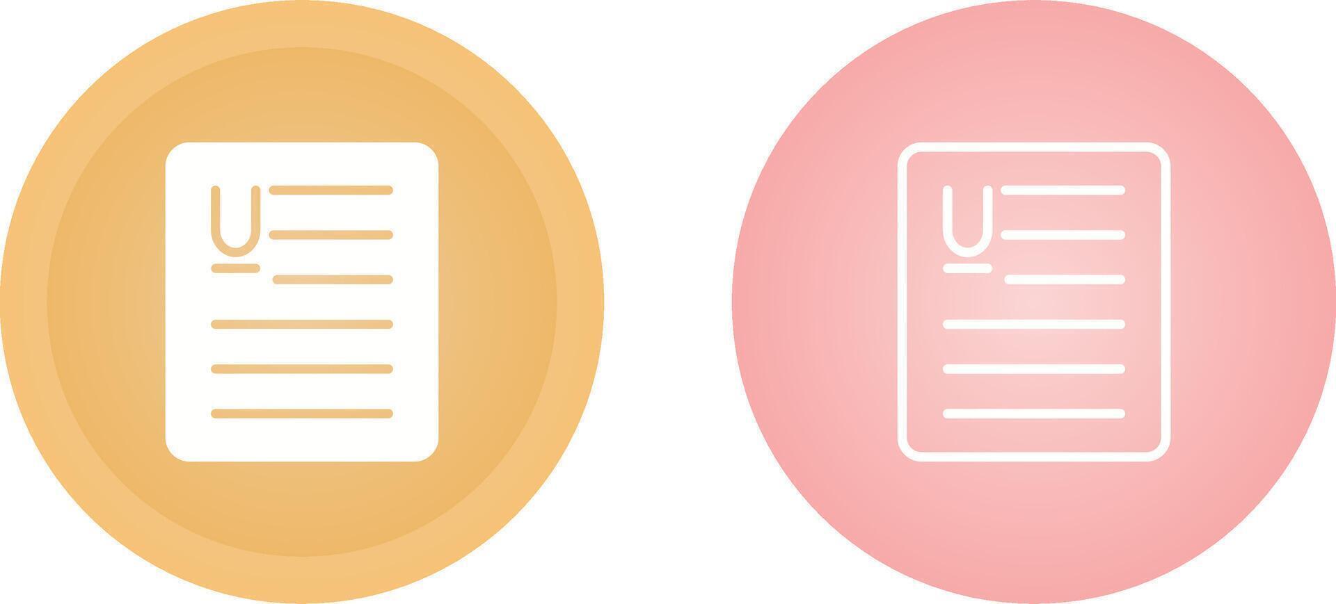 Document Underline Vector Icon