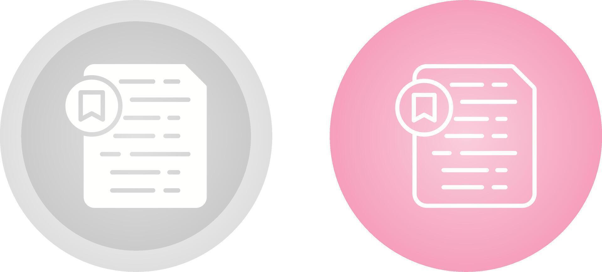 Document Insert Bookmark Vector Icon