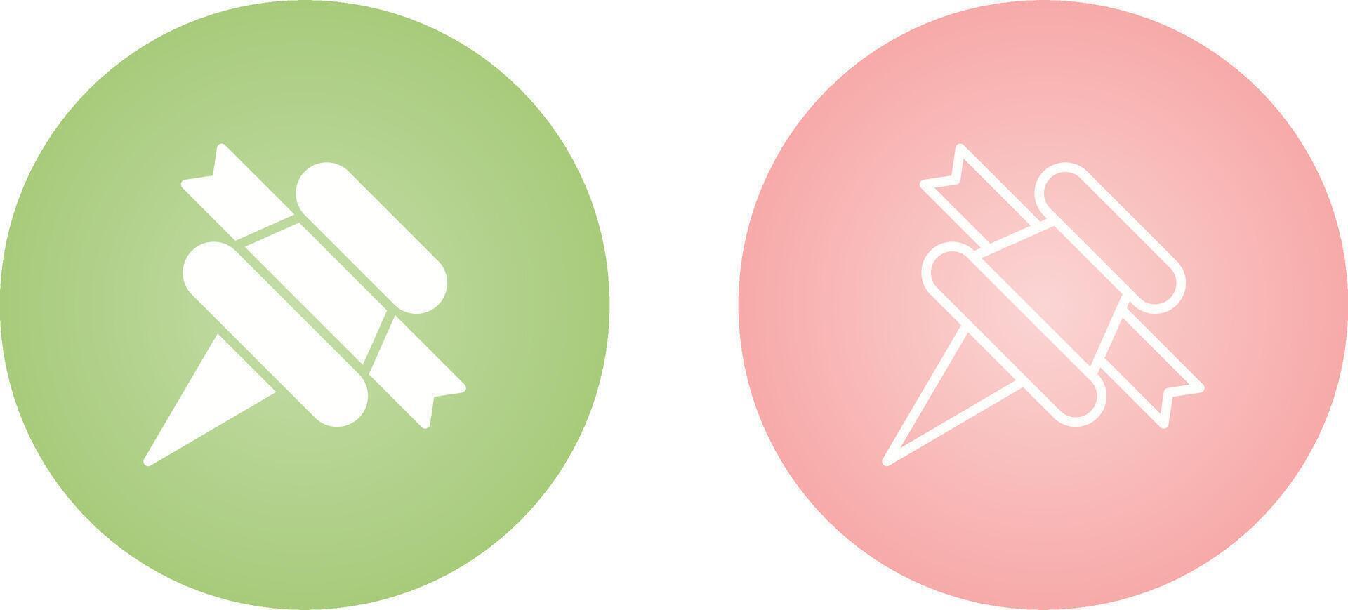 Pushpin with ribbon Vector Icon