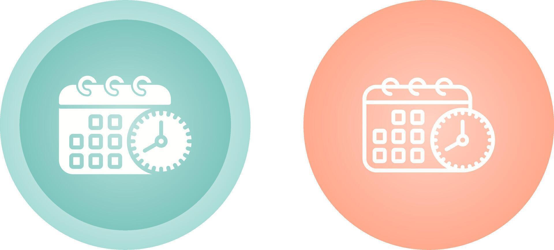 Calendar with clock Vector Icon