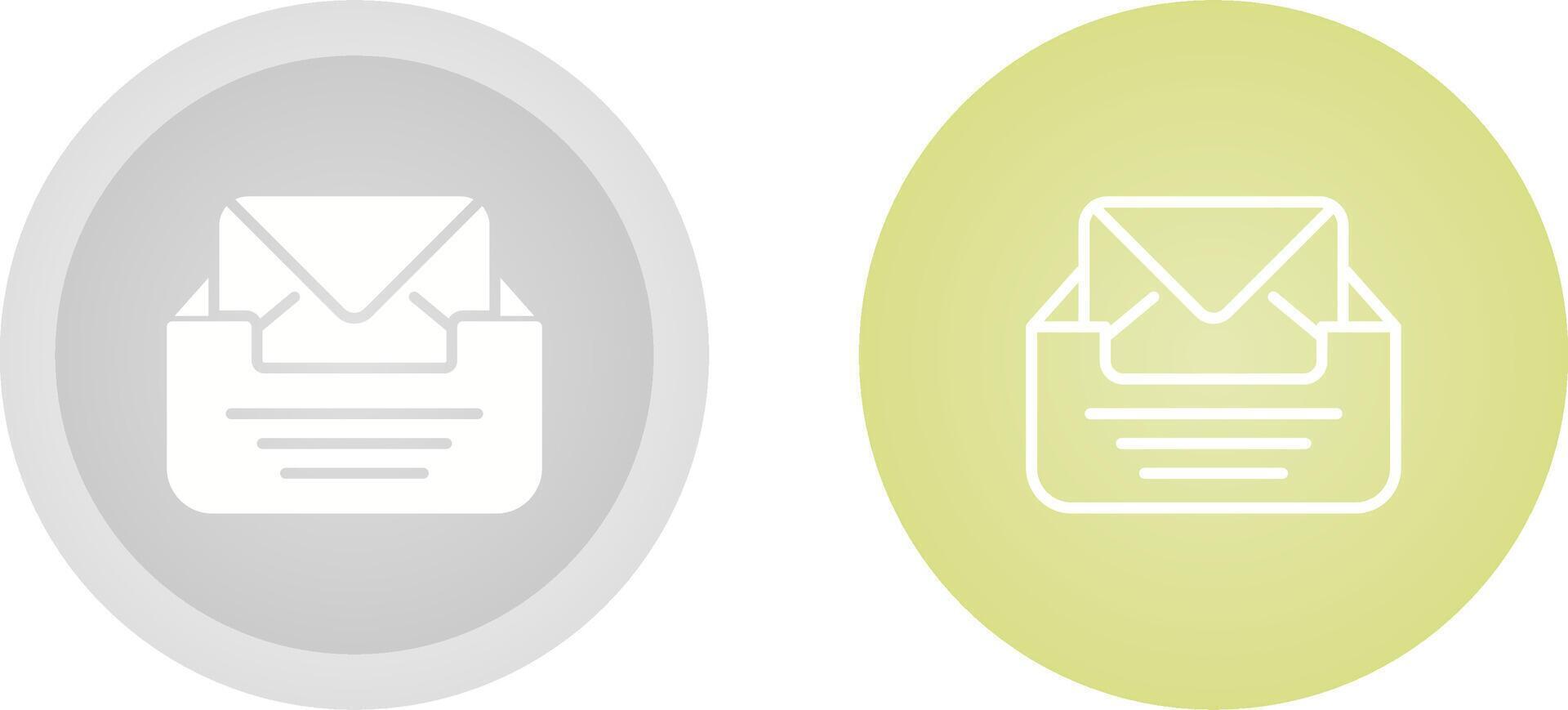 Inbox with envelope Vector Icon