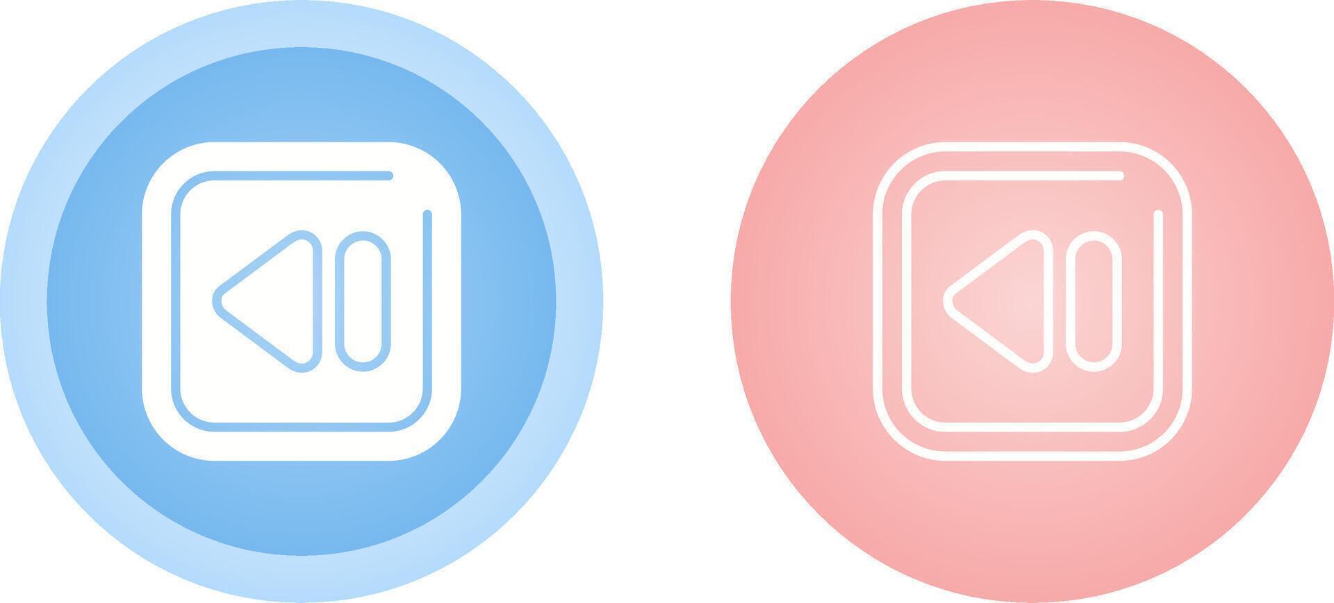 Rewind Square Vector Icon