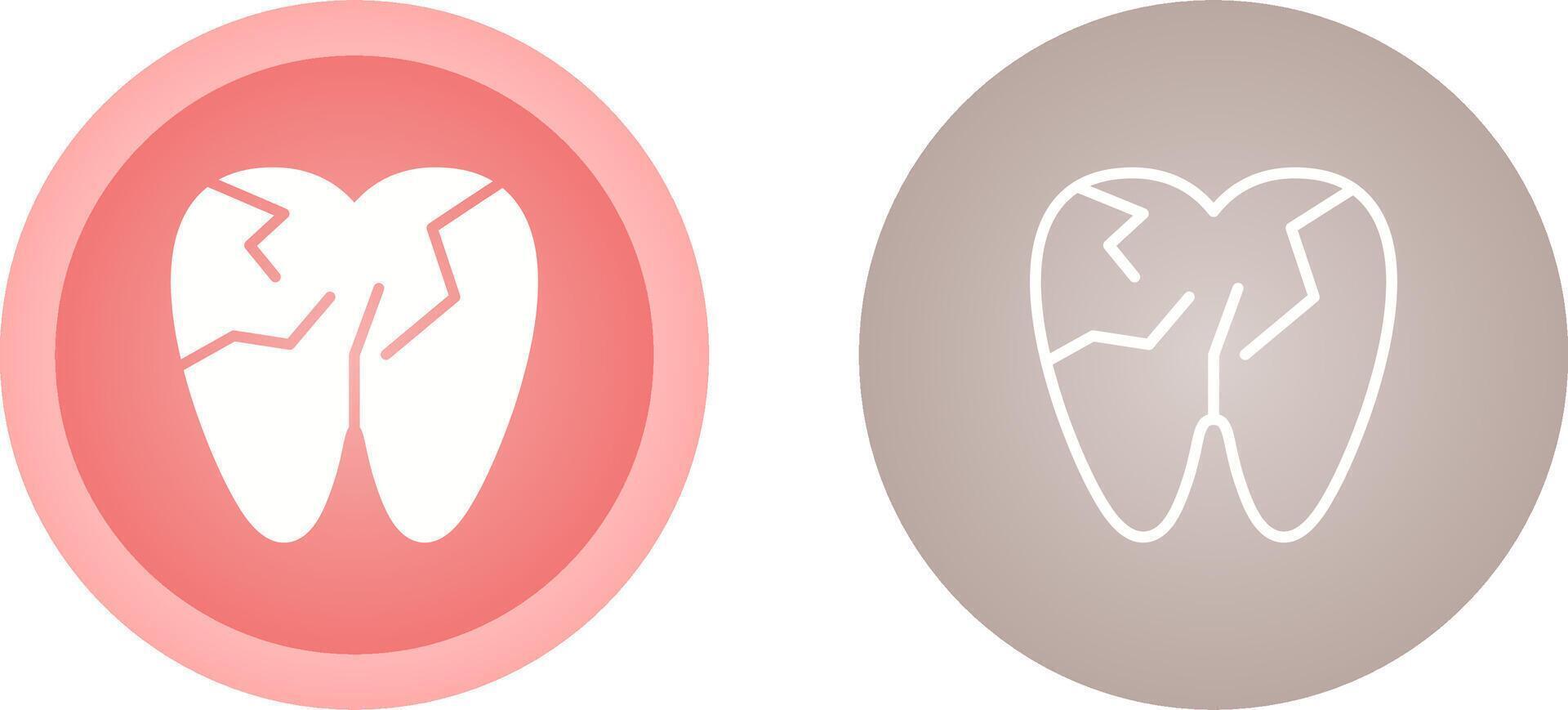 Cracked Tooth Vector Icon
