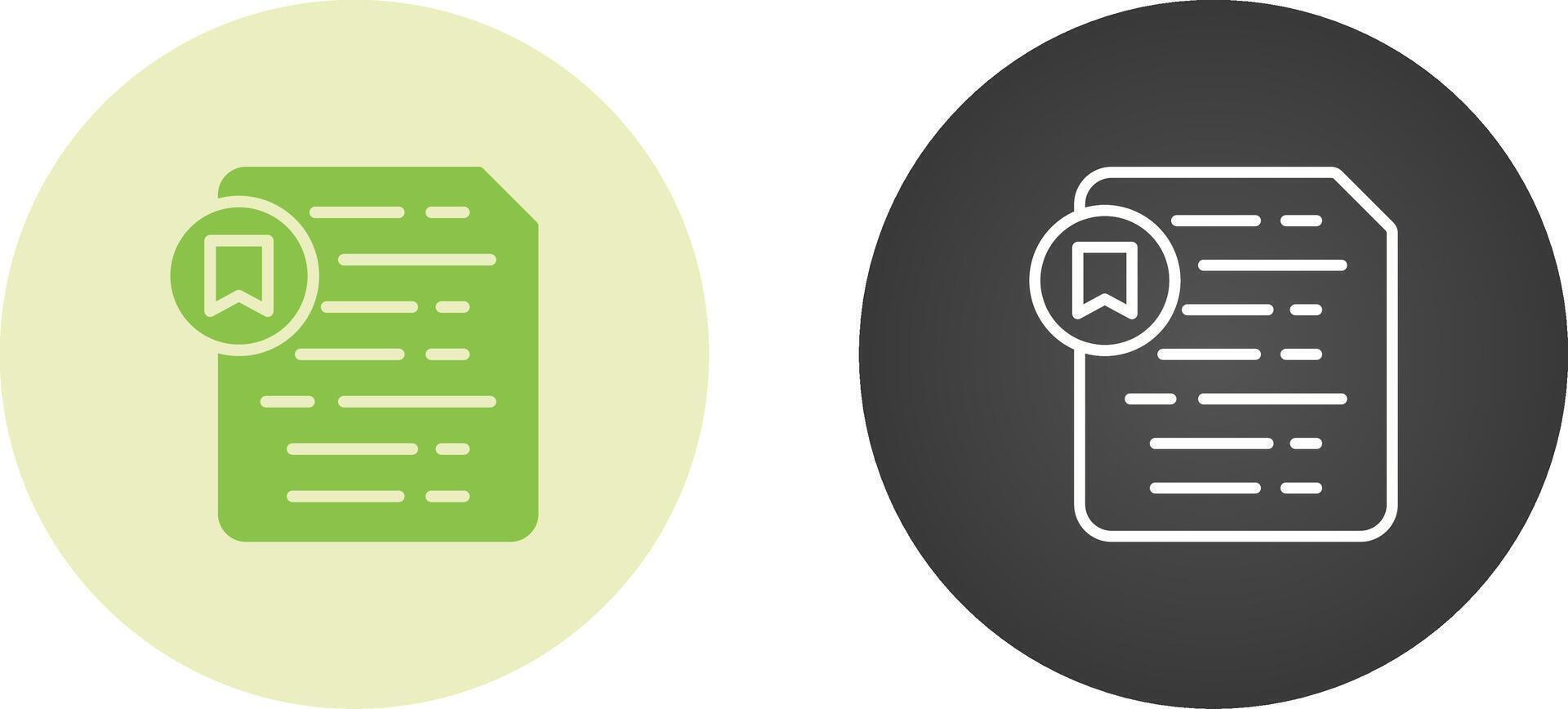 Document Insert Bookmark Vector Icon