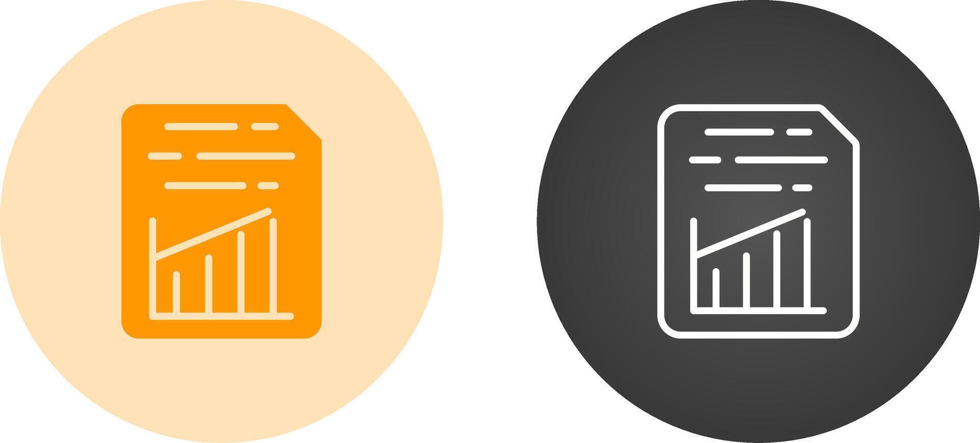 Document Insert Graph Vector Icon