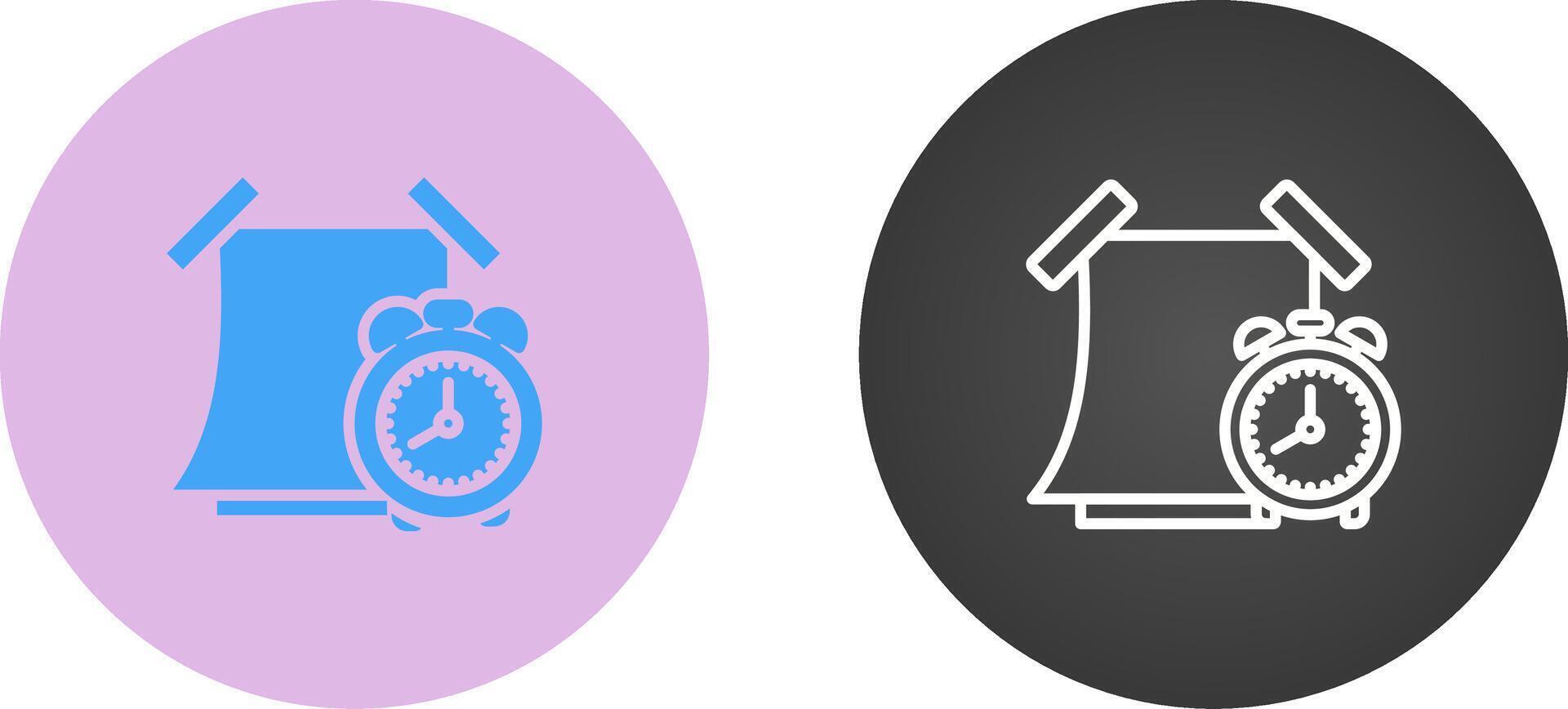 Sticky note with alarm clock Vector Icon