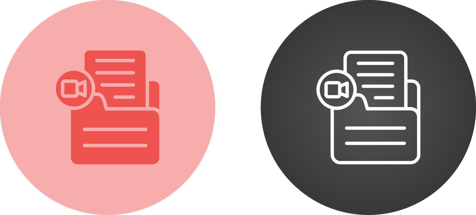 Document Insert Video Vector Icon