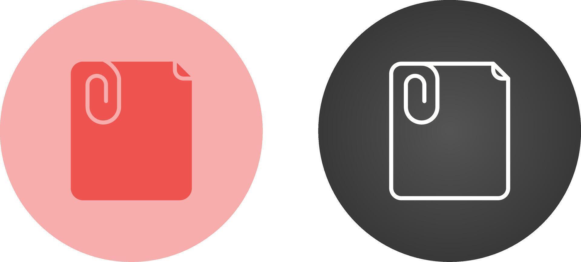 Paperclip with paper Vector Icon