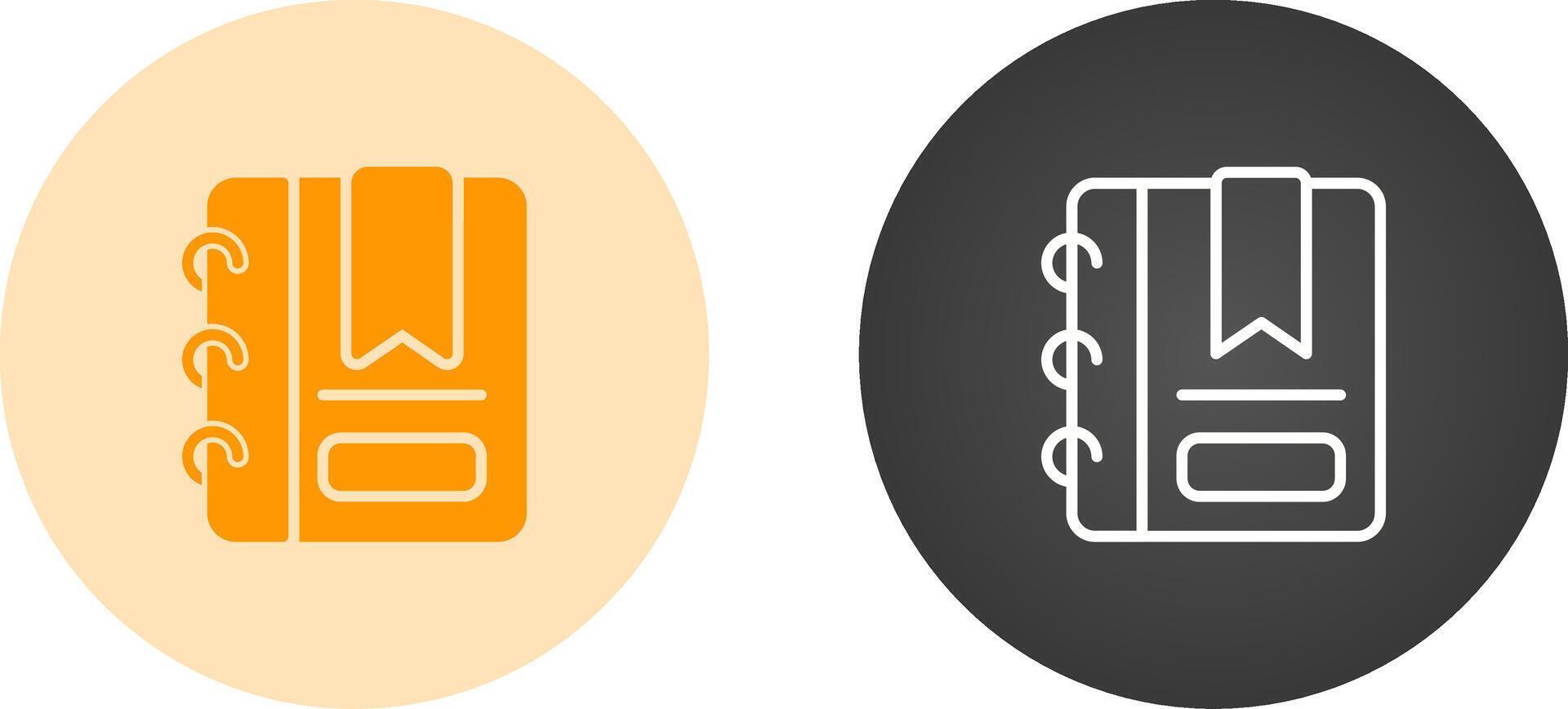 Writing pad with bookmark Vector Icon