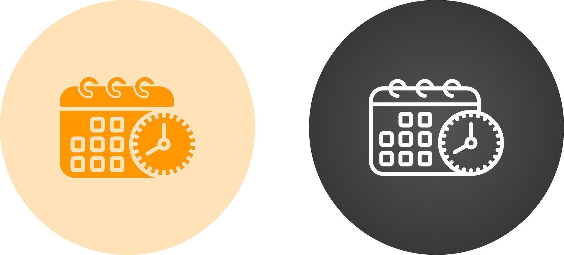 Calendar with clock Vector Icon