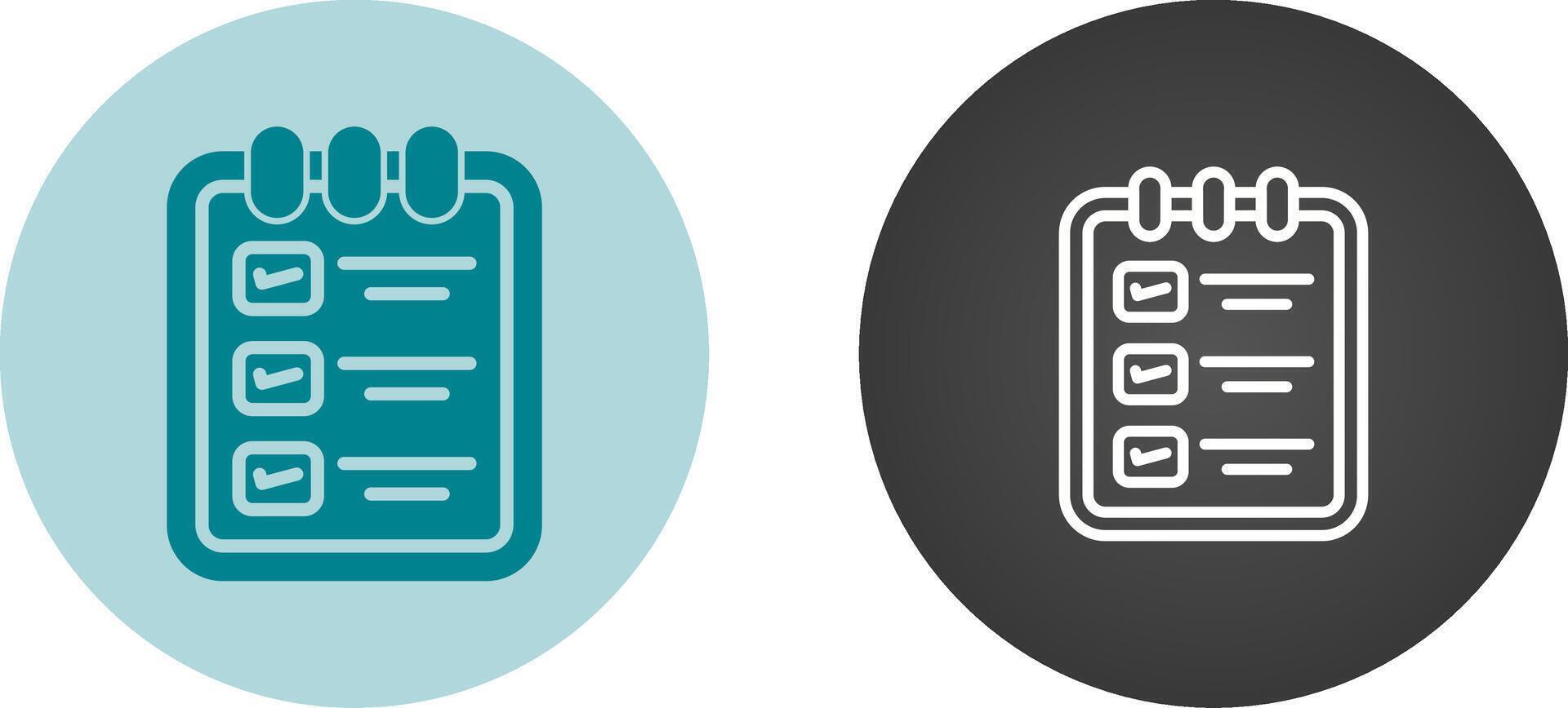 Memo pad with checklist Vector Icon