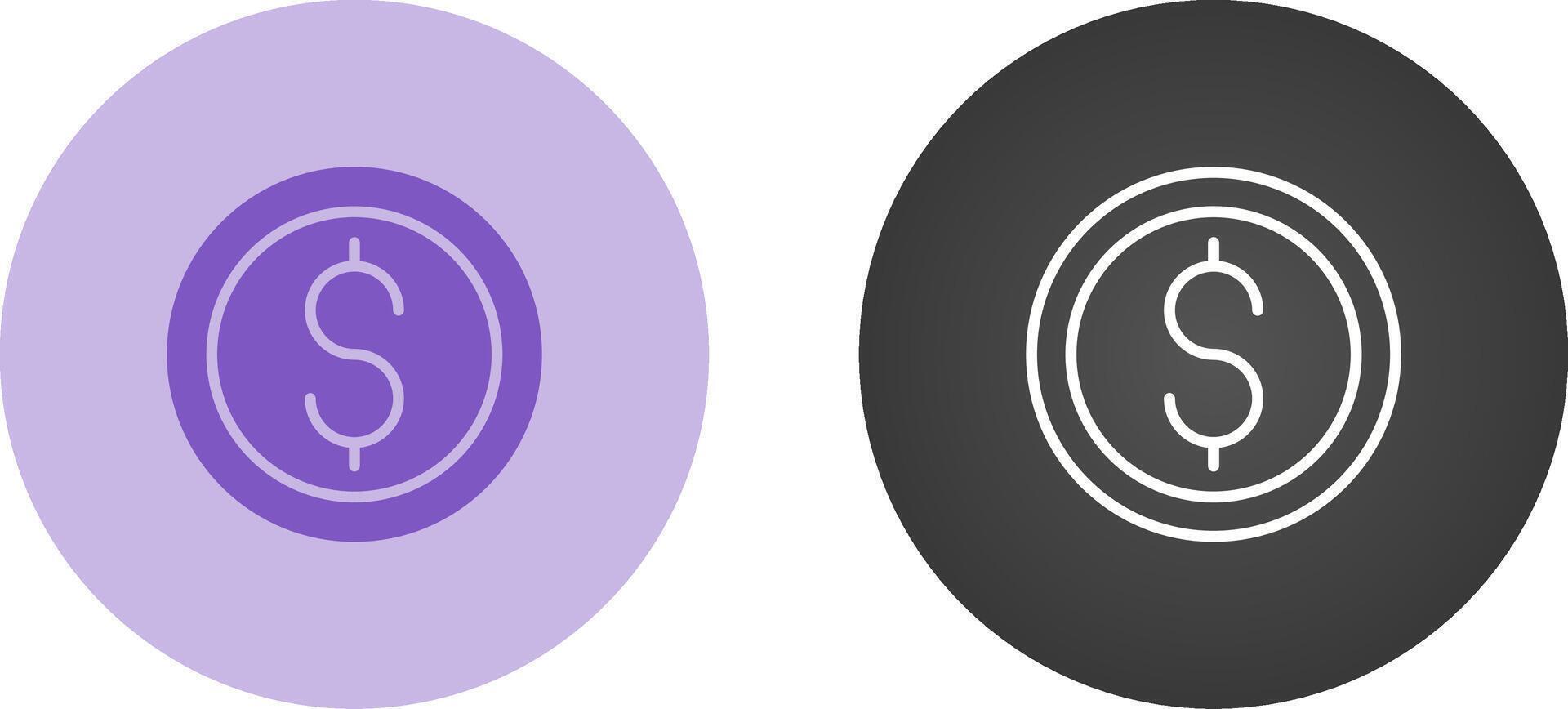 Dólar estadounidense circulo vector icono