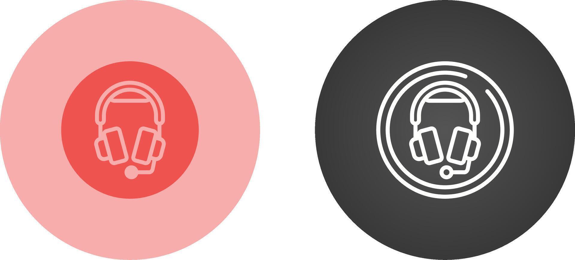 Headphones with Microphone Vector Icon