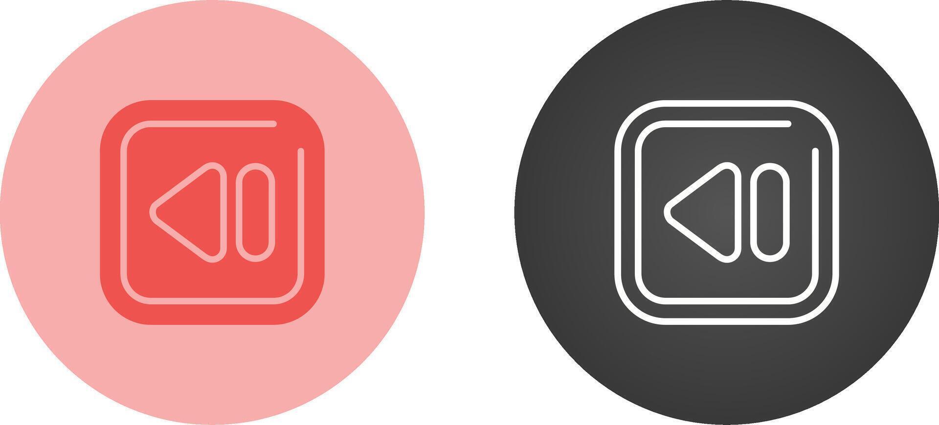 Rewind Square Vector Icon