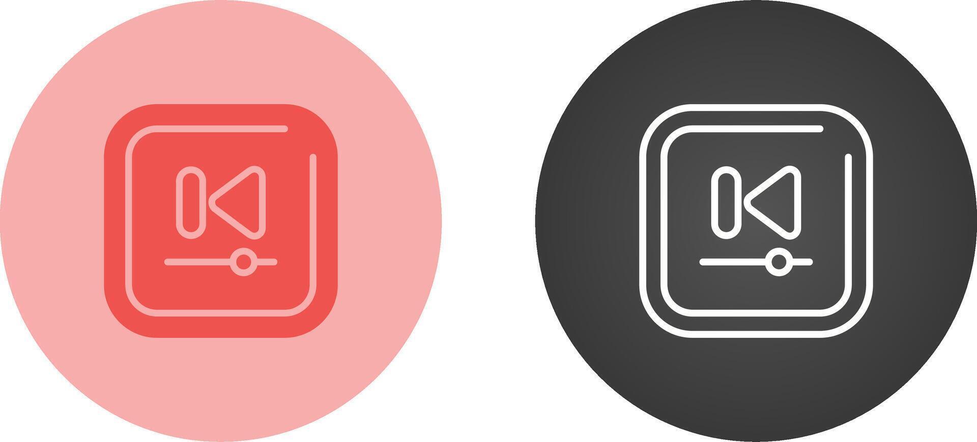 Video Previous Track Square Vector Icon