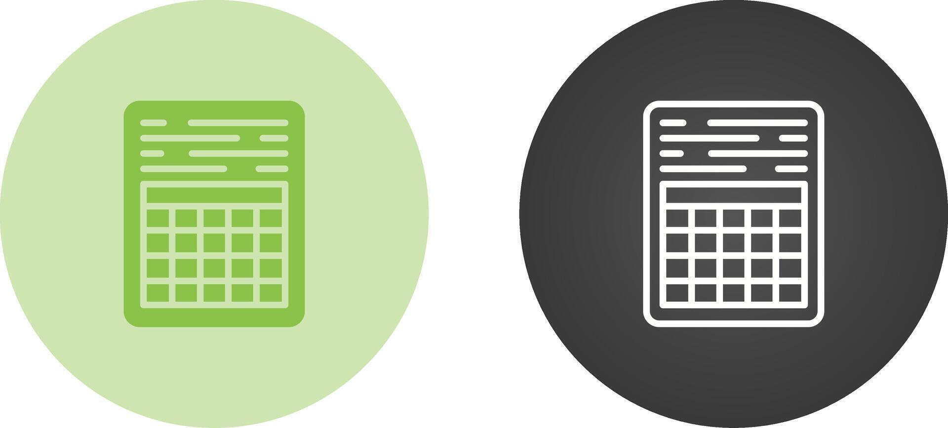 Table Vector Icon