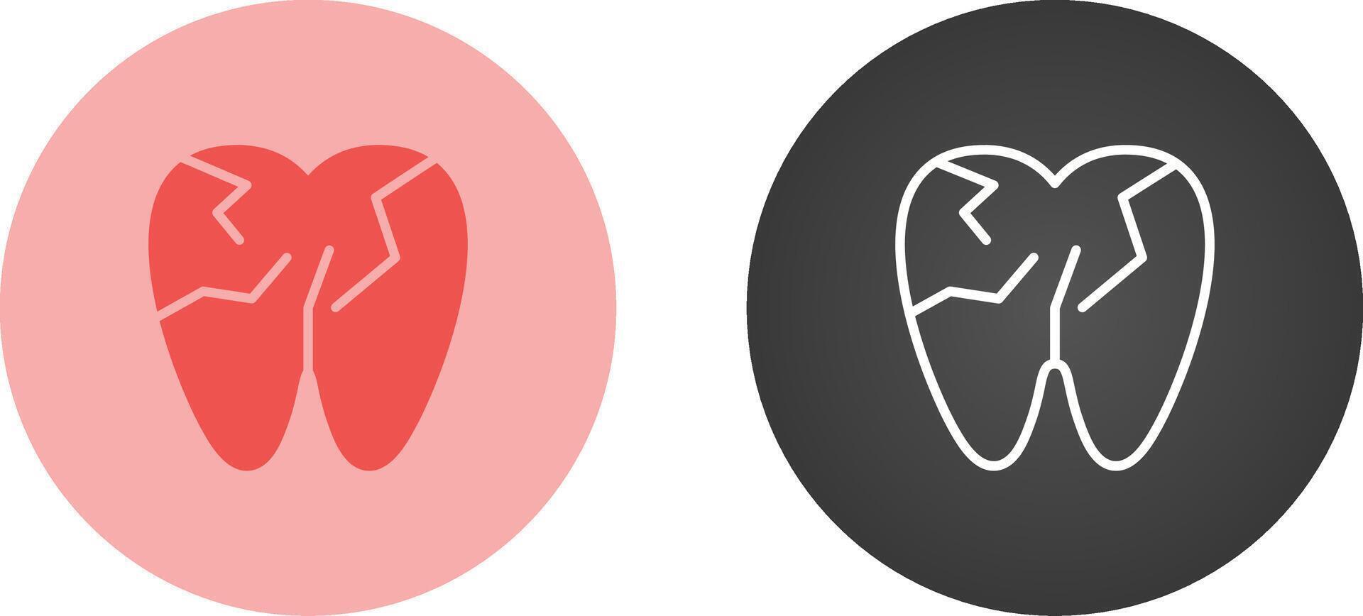 Cracked Tooth Vector Icon