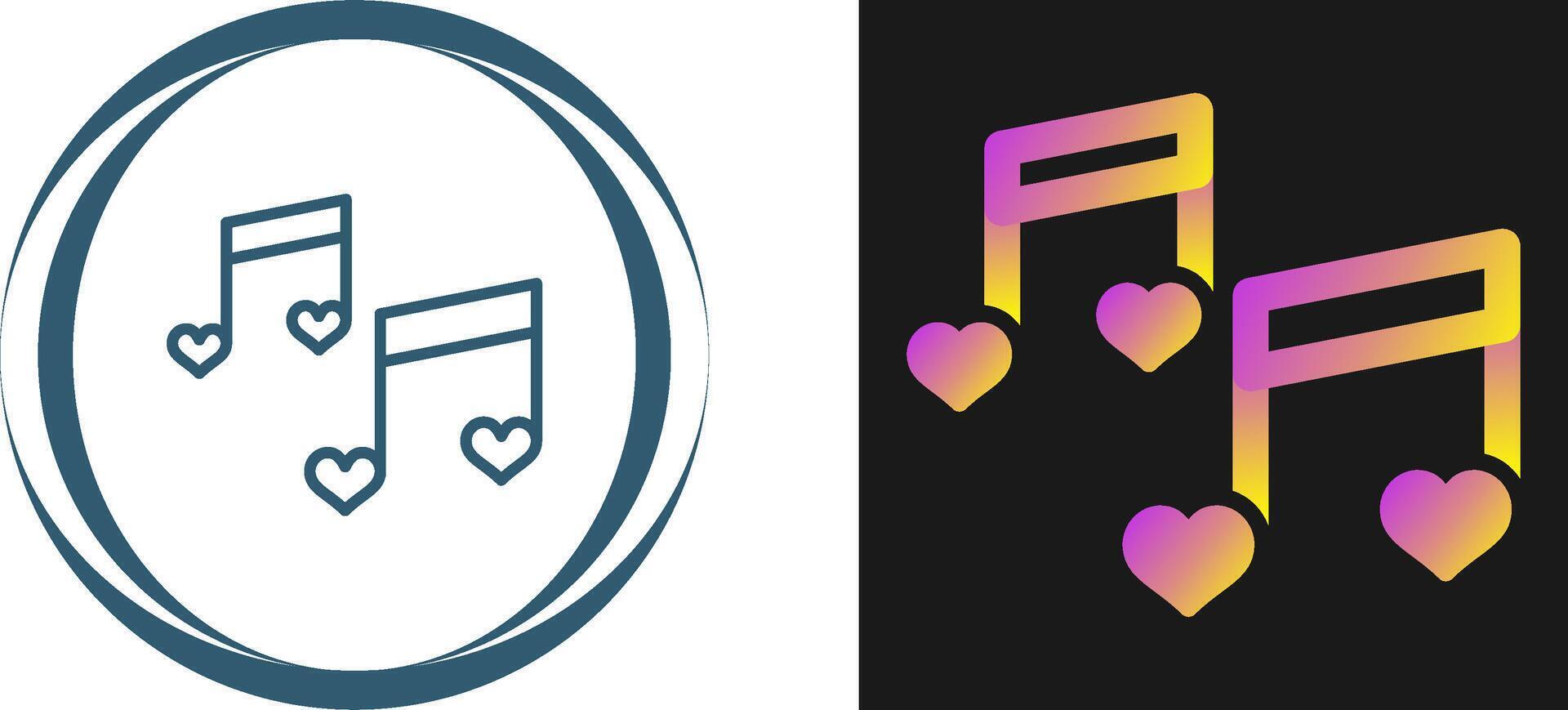 romántico música vector icono