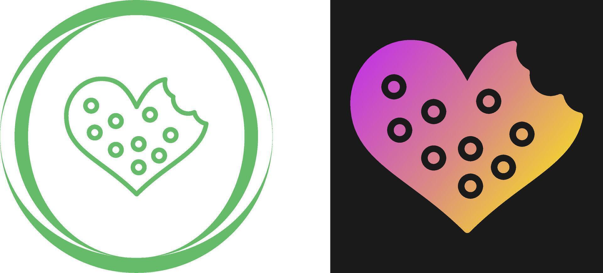 Heart shaped cookies Vector Icon