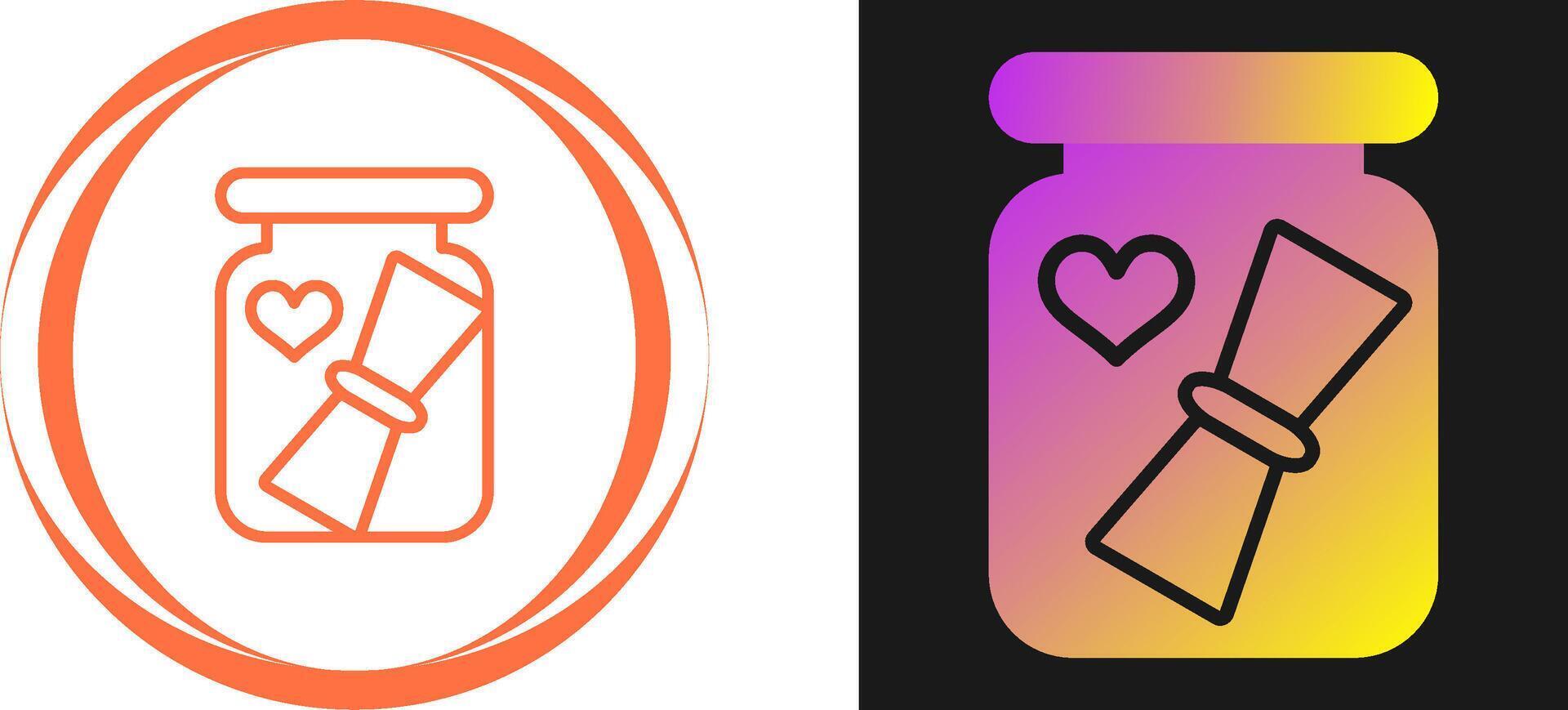 Love letter in a bottle Vector Icon