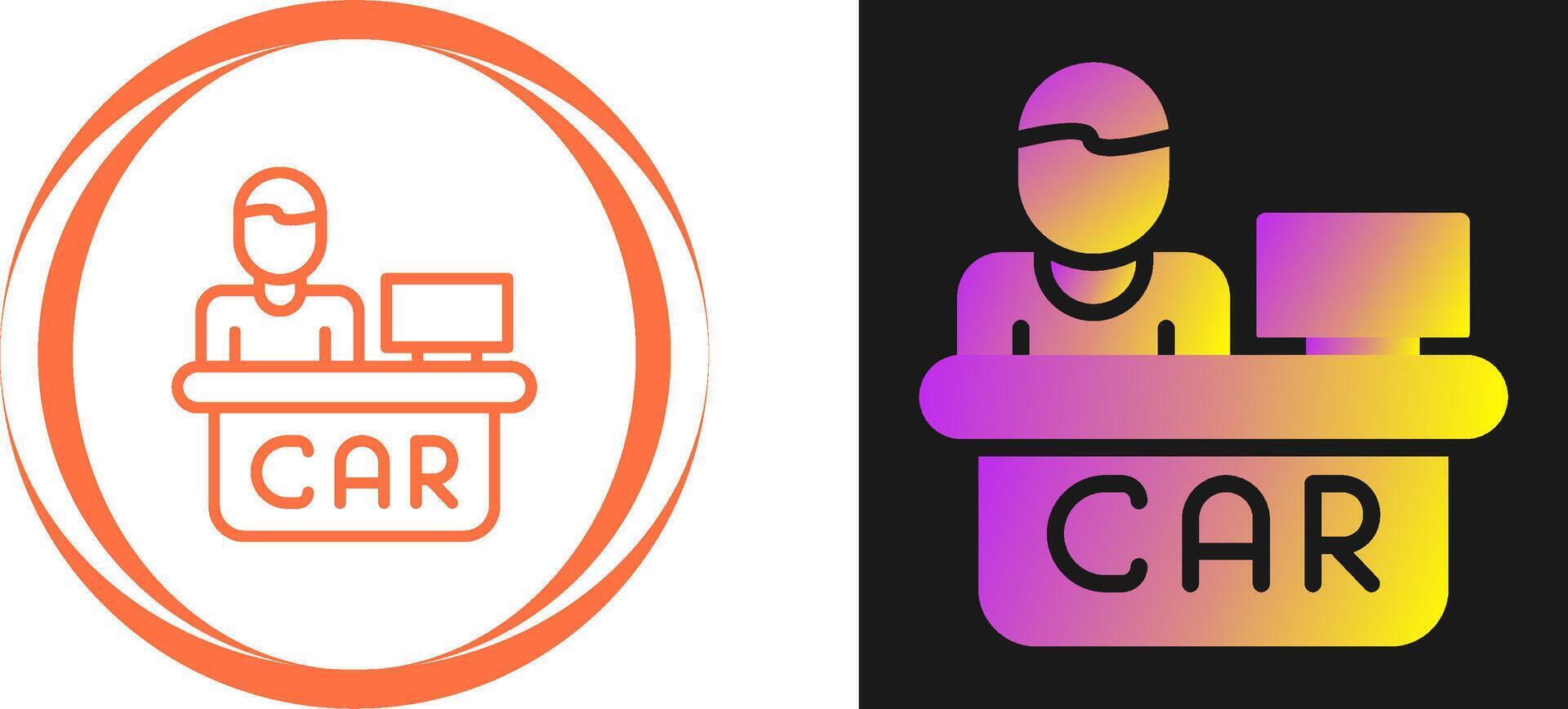 Car Rental Counter Vector Icon